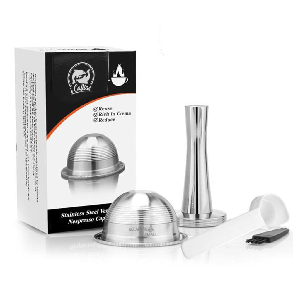For use only with Nespresso Vertuo Next Vertuoline Reusable Stainless Steel  Capsule Refillable Coffee Filter with Original Pod